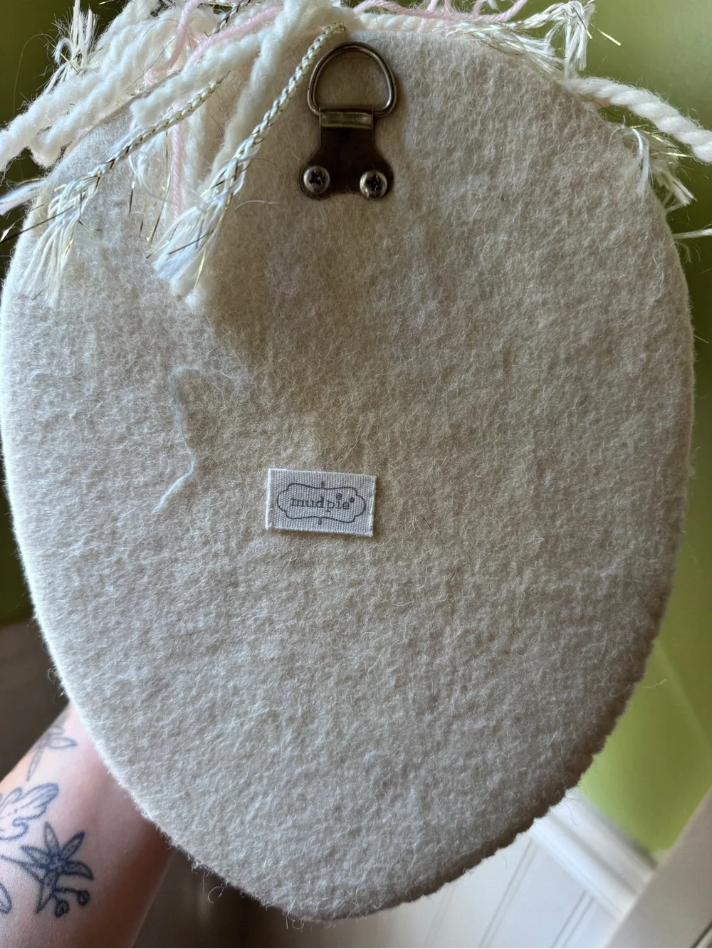 Mud Pie Pink and Cream Plush Unicorn Wall Mount